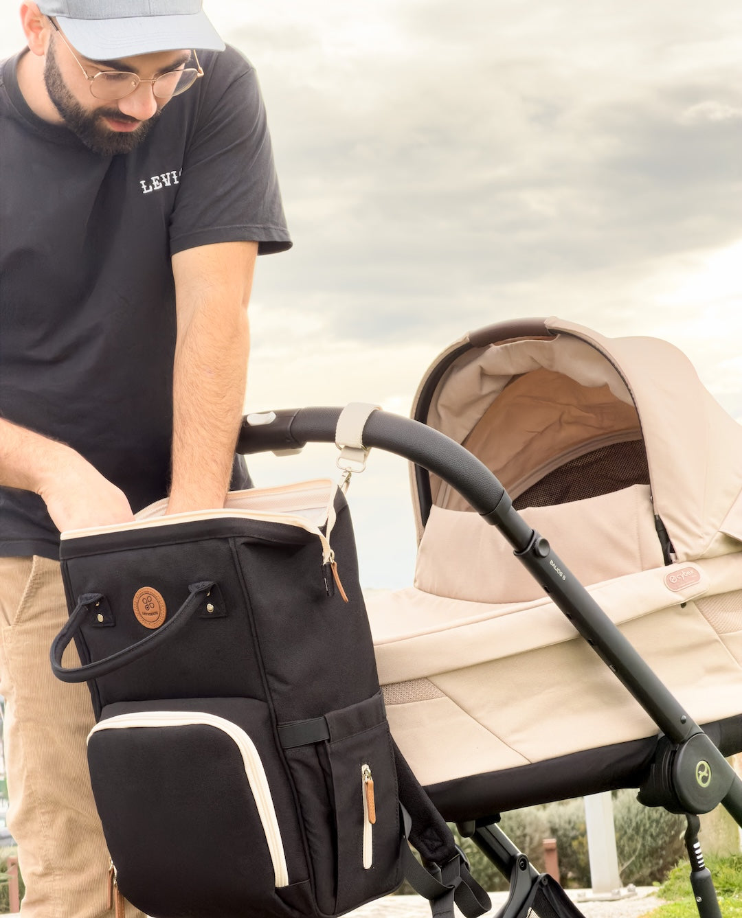 Sac à langer bébé | Richie - Basalte | Lenappy